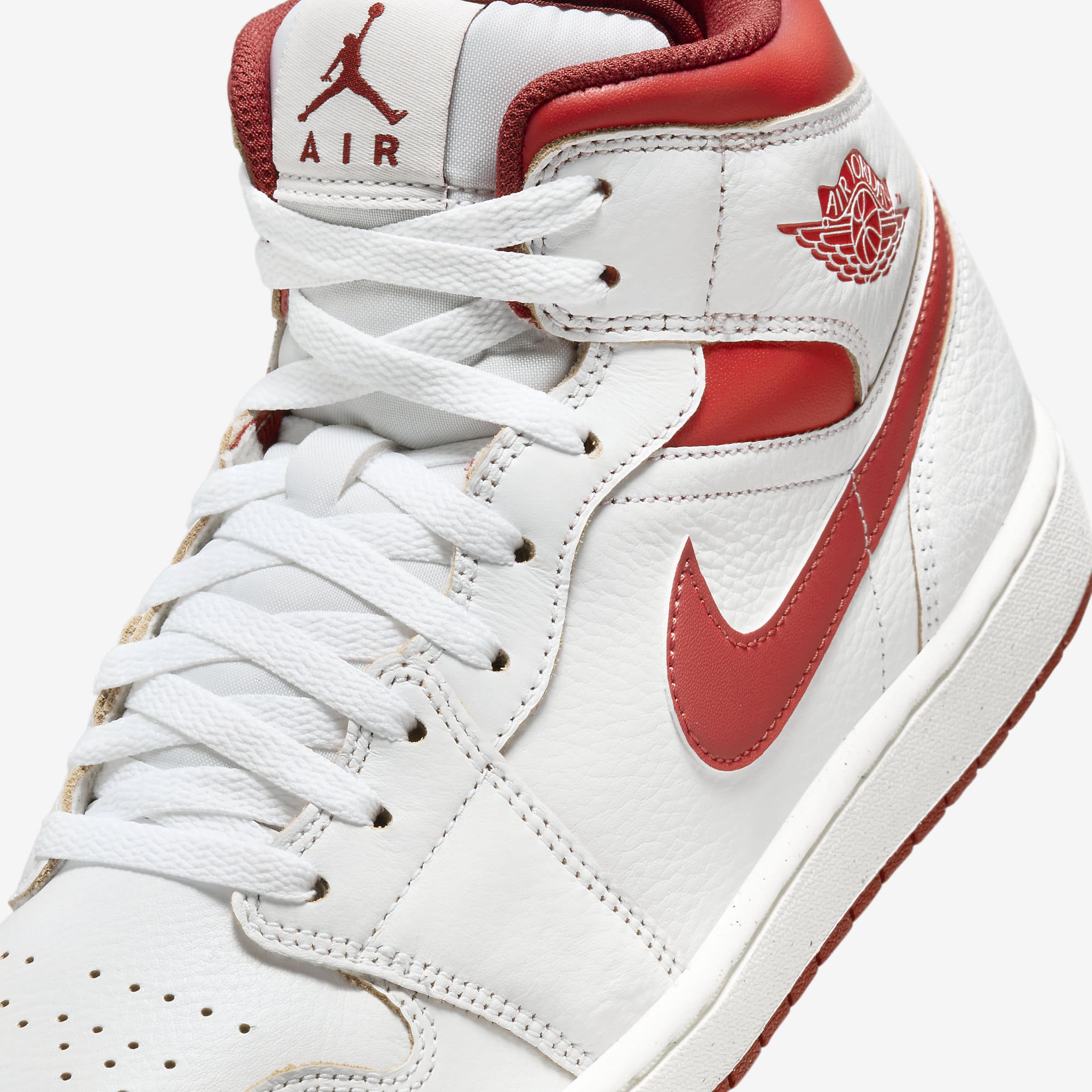 Air jordan 1 mid rojas y blancas sale